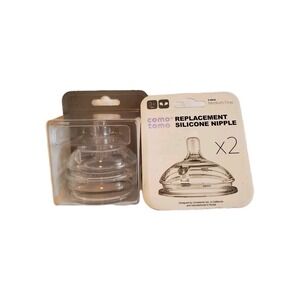 Como tomo Silicone Replacement Nipple 2 Pack Medium Med Flow 3+ months Lot Of 2
